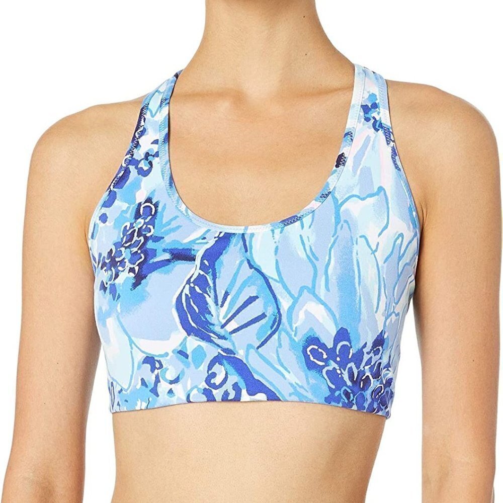 Lilly Pulitzer Sports Bra Women's Size 2XS Blue Luxletic Jaydea